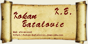Kokan Batalović vizit kartica